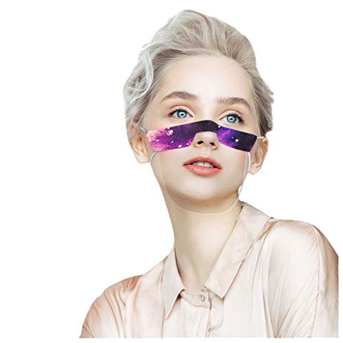 Preisvergleich Produktbild SHUANGA transparent Gesichts Mund, Wiederverwendbare Staubschutzn, Süße Mundschutz Kälteschutz für Unisex wandern Radfahren Camping Outdoor außenbereich Home Office Face Cover Design für Taubstumm