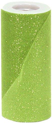 Berwick Offray Apple Green Sparkle Tulle by the Bolt, 6'' W, 25 Yards