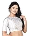 Madhu Fashion Women's Polyester Half Sleeve Saree Blouse (Mf1970) 38 Silver