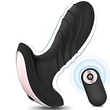 Vibrating Butt Plug Prostate Massager, Rechargeable Silicone Anal Vibrator with 10 Powerful Stimulation Patterns Remote Control Waterproof Anal Sex Toys for Men Women and Couples (Black)