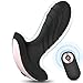 Vibrating Butt Plug Prostate Massager, Rechargeable Silicone Anal Vibrator with 10 Powerful Stimulation Patterns Remote Control Waterproof Anal Sex Toys for Men Women and Couples (Black)