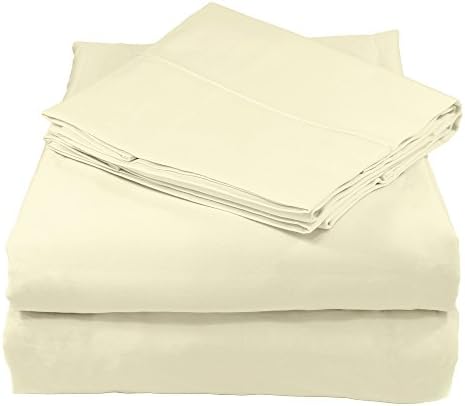Whisper Organics, 100% Organic Cotton Sheets - 300 Thread Count Bed Sheets Set - Premium Quality Sheets - Deep Pocket Sheet Set - GOTS Certified, Natural (Twin XL Size)