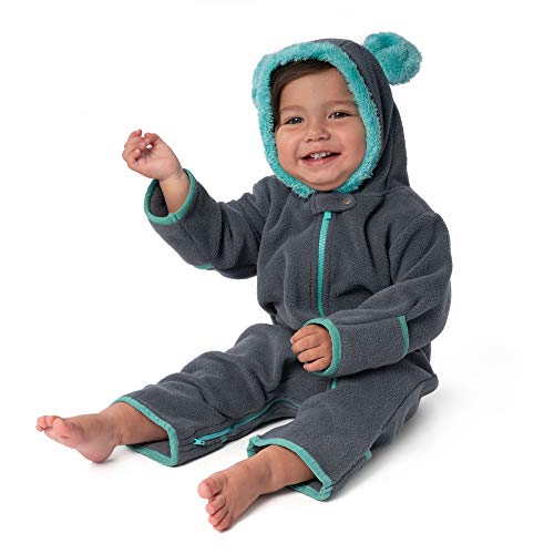 Image of baby deedee Bunting Fleece - Hooded Bear Ears Diaper Zip