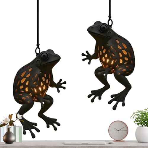 Lámpara de Rana – 2 Piezas iluminación Ambiental, decoración Exterior, lámpara de Rana cálida decoración Exterior | para Patio, jardín, Valla, árbol, Sendero, Paisaje, casa, Interior, Fiesta