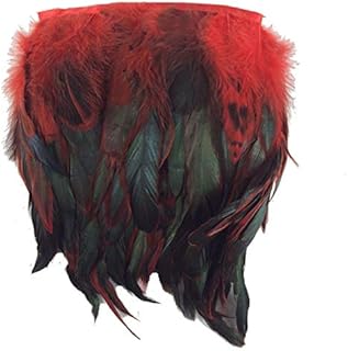 Sowder Rooster Hackle Feather Fringe Trim 5-7" in Width Pack of 5 Yards(black)
