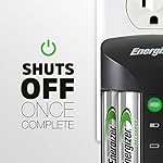 Energizer AA and AAA Battery Charger with 4 AA NiMH Rechargeable Batteries, Recharge Pro Battery Charger for Double A…