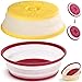 Fiyuer 2Pcs tapa microondas silicona Colador Plastico plegable para frutas verduras libre y no tóxico