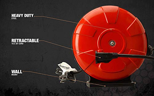 Woods 48004 Cordstor, 14/3 Sjtw 30' Retract Lock Sw, 30 Foot, Orange #TOP3