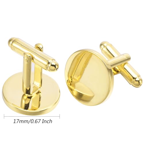 Mancuernillas clásicas redondas doradas para hombre miniatura 5