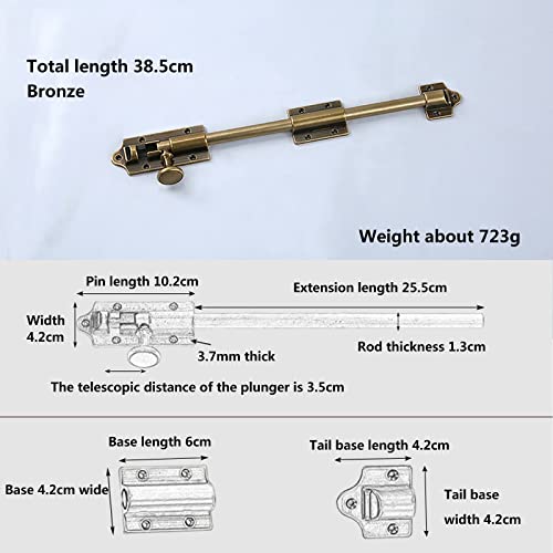 Loquet de verrouillage robuste de 38.5cm avec axe coulissant en métal
