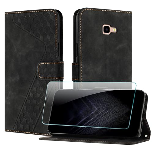 JayModCase Case for Samsung Galaxy J4 Plus with Screen Protector, Flip Wallet PU for Galaxy J4 Plus cover [Card Holder] [Magnetic Closure] [Kickstand] 360 Shockproof Protective Case - Black