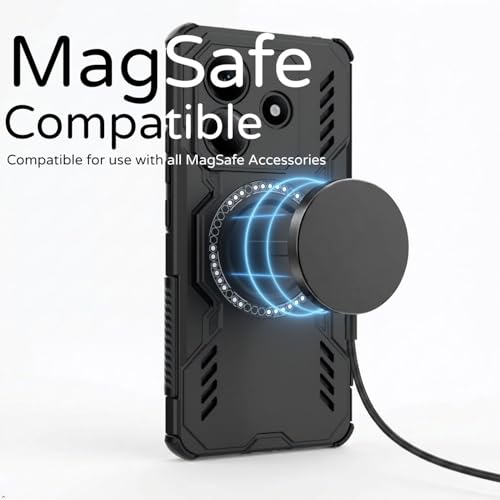 Image of ShieldTech Back Cover Case for Redmi Note 14 5G | 360 Protection Mobile Phone Case Mag-Safe | Camera Protection | Back Cover for Redmi Note14 5G / Redmi Note 14 5+G - Black TPU+PC
