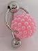 Pink Pearl Pressure Ball Dangle Barbell VCH Clit Clitoral Hood Ring 14 Gauge