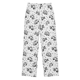 Loose Sleep Bottoms Truck Doodle White Young Lounge Pants Gifts with Pockets 9-10Y