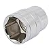 Aexit 1/2-inch Square Hand Operated Tools Drive 27mm Metal Axle Nut 6 Point Hex Socket Silver Tone Model:48as374qo155