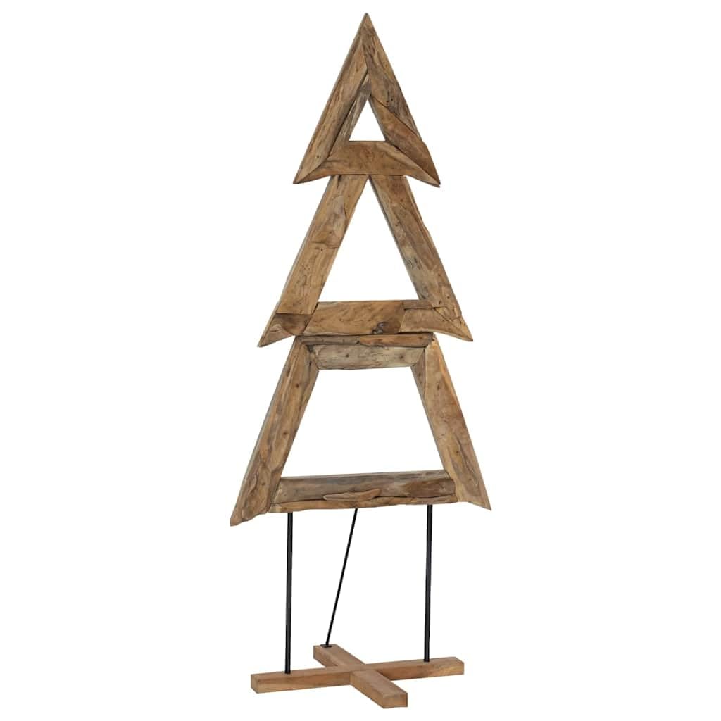 Albero di Natale marrone, 181 cm, in legno massello di teak