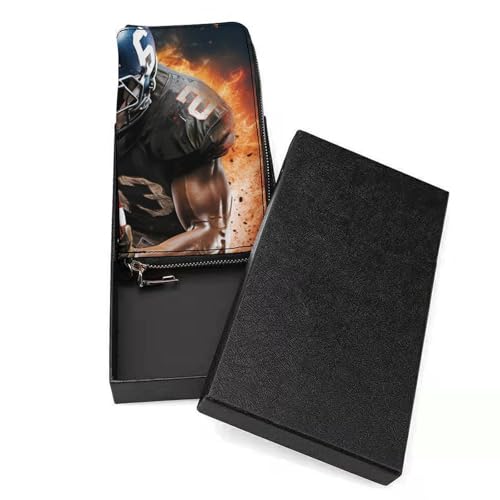 Cool American Football Wallet, Elegant Wristlet Wallet with Multi-Card Slots, PU Leather Long Purse for Women, Men3