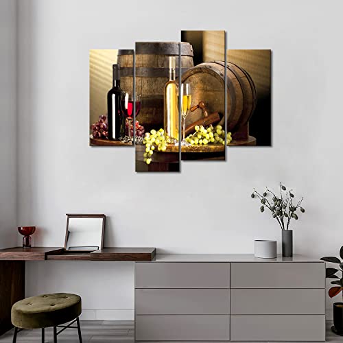 Various Wine With Grape Wall Art For Kitchen Painting Pictures Print On Canvas Food The Picture For Home Modern Decoration #TOP2