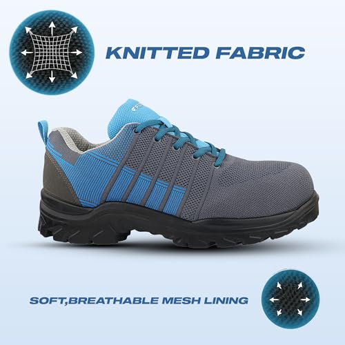 Image of FUEL Aqua Safety Shoes for Men with Excellent Grip, PU Single Density Sole, Light Weight Construction Shoes, Slip Resistance Lace-Up Industrial Composite Toe Cap Footwear (200 J)