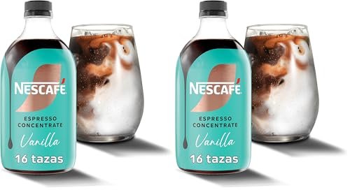 NESCAFÉ Espresso Concentrate Vainilla, con café Arábica y sabor vainilla, Concentrado de café líquido para iced coffee y lattes, Botella 500 ml (Paquete de 2)