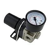 Riloer AR2000-02 Pneumatischer Luftfilterregler mit 1/4 BSP-Gewinde, mit Manometer und Halterung