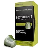 Bestpresso Coffee for Nespresso Original Machine 120 pods Certified Genuine Espresso Arabica Blend (Light Intensity), Pods Compatible with Nespresso Original
