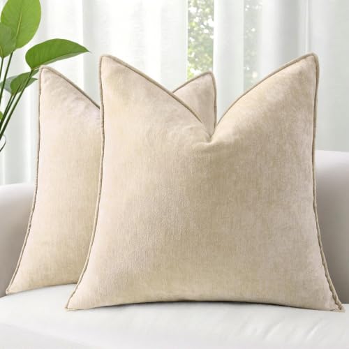 Pallene Chenille Throw Pillow Covers (24x24, Set of 2)