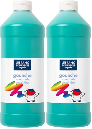 Lefranc Bourgeois Educación 188521 Gouache Para Pintura, 1 L, Verde Oscuro (Paquete de 2)