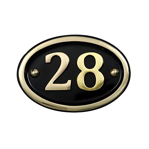 Solid Brass House Number Oval Design (No 28)