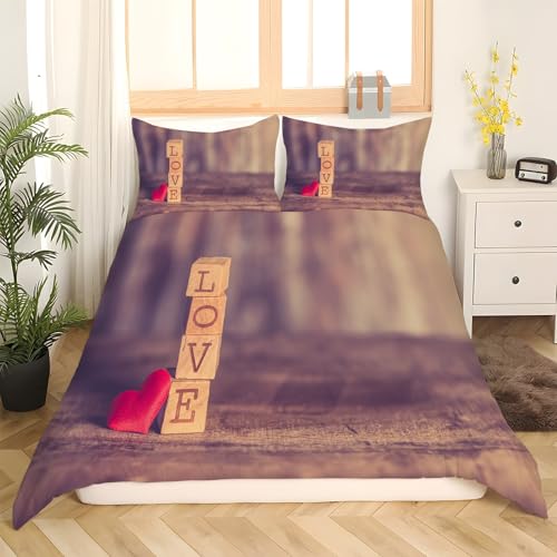 Parure de Lit 220x240 Amour en Microfibre Douce avec Fermeture Éclair Invisible - 3