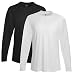 Hanes Men's Long Sleeve Cool Dri T-Shirt UPF 50+, Large, 2 Pack ,1 Black / 1 White