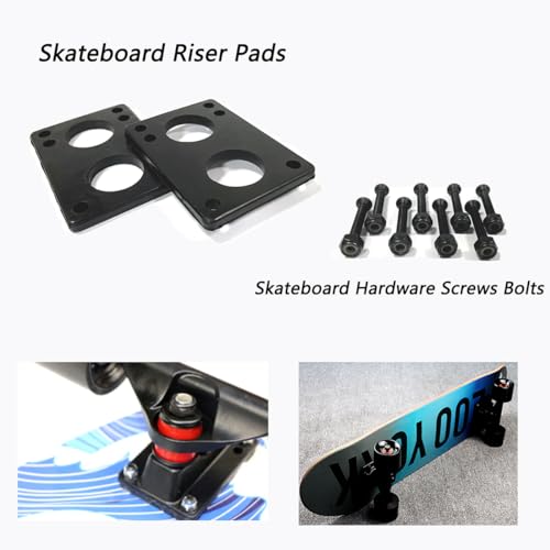 LOOEEL Rodas Longboard de 70 mm 80A contêm rolamentos e espaçadores ABEC-9, almofadas de elevação de