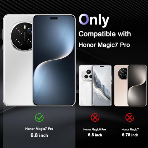 Image of Case for Honor Magic 7 Pro, Military Grade Drop Protection Phone Case, Yellowing Resistant, Anti-Scratch Hard PC Back, Shockproof Hard Ultra-Thin Protective Cover, Clear
