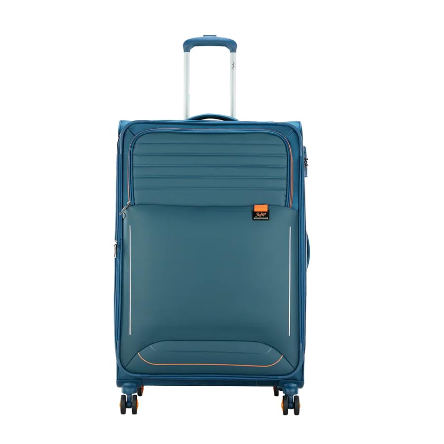 TwentyFour7 Pro 67 cm Medium Size Soft Sided Luggage Trolley Bag |TSA Lock| 15 Inch Laptop Compatible| Dual 8 Wheel|5 Years International Warranty (Blue, Medium (67 cm))-image-33