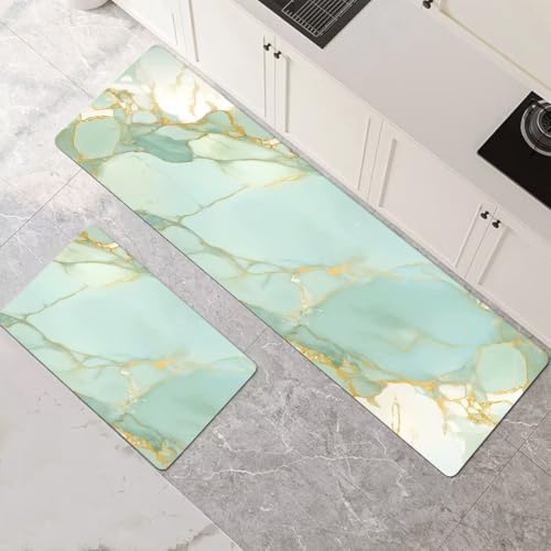 Alfombras de cocina lavables para pasillo y comedor con elegante diseño de mármol moderno 2