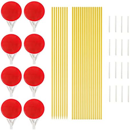 Driveway Marker Reflectors, 51 Inch Solid Fiberglass Pole Driveway Markers, 8-Pack Red Double Sided Reflective Safety Signs for Snow Plowing, Road, Yard, Patio, Lawn, Garden