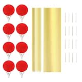Driveway Marker Reflectors, 51 Inch Solid Fiberglass Pole Driveway Markers, 8-Pack Red Double Sided