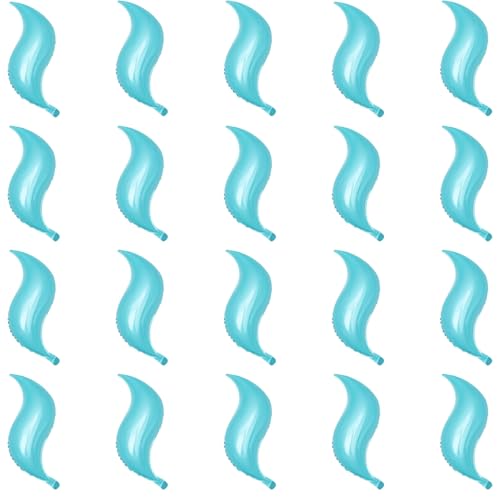 20Pcs 18inch LightBlue Mermaid Tail foil Balloons for Mermaid Birthday Decor
