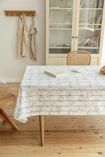 Nappe de table rectangulaire grise 135x220cm anti-taches imprimé moderne