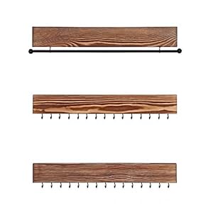SONGMICS Sieraden Organizer Opknoping, Set Van 3, Muurplanken, Sieraden Opslag, Bar Voor Armbanden, 30 Haken Voor…