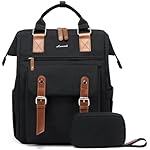 LOVEVOOK Laptop Backpack for Women Work Travel Backpack Purse, Commuter Business Computer Bag Teacher Nurse Bags, College School Backpack Student Bookbag with Multi-Pockets, 15.6 Inch, Black-brown