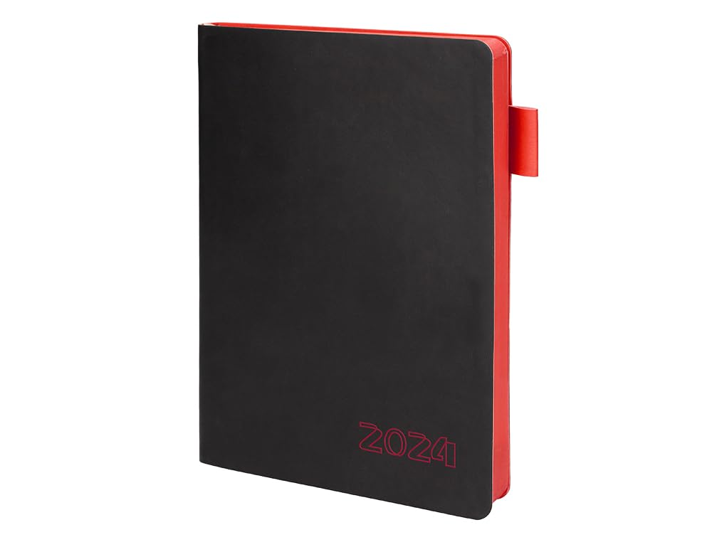 Liderpapel Sifnos Bound Diary A5 2024 Day Page Red Paper 70 g