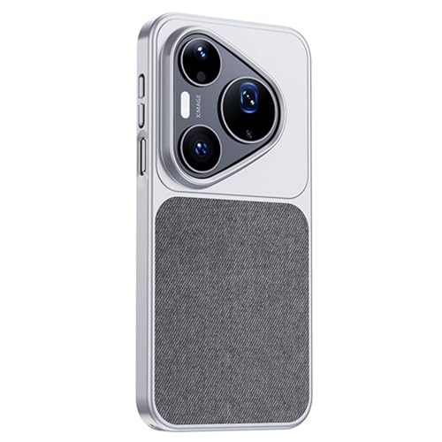 SZLUTLA For -Huawei Pura 90 Pro Max/90 Pro�p���C�P�[�X�A���C�����X�[�d�G���K���g�ȃt�@�u���b�N�J�o�[�~�j�}���X�g�d�C���b�L�ϏՌ��X�����P�[�X,�O���[,90 Pro Max
