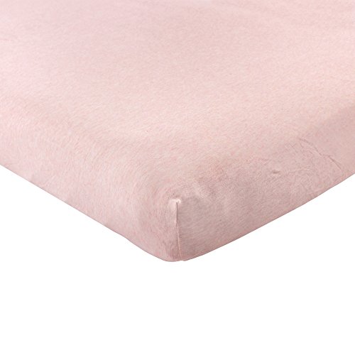 Image of Hudson Baby Unisex Baby Cotton Fitted Crib Sheet, Heather Pink, One Size