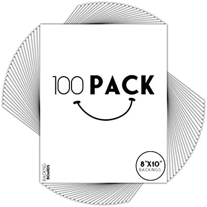 Golden State Art, Pack of 100, 8x10 White Backing Boards - Uncut, Acid Free, 4-Ply Thickness, Signature Friendly - Great for Photos, Pictures, Events, Frames, Prints