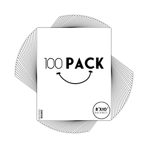 Golden State Art, Pack of 100, 8x10 White Backing Boards - Uncut, Acid Free, 4-Ply Thickness, Signature Friendly - Great for Photos, Pictures, Events, Frames, Prints