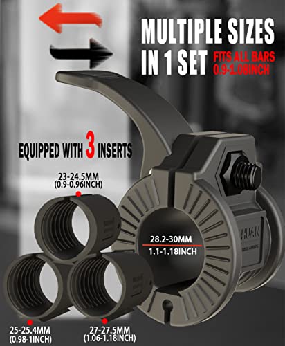 Zy-Huan Barbell Clips 1 Inch I Multi-Size Adjustable Barbell Collar I 1 Inch Barbell Clampsiquick Release Weight Clips Pair Of Locking For Dumbbell Bar (Black 0.9-1.18Inch) #TOP1