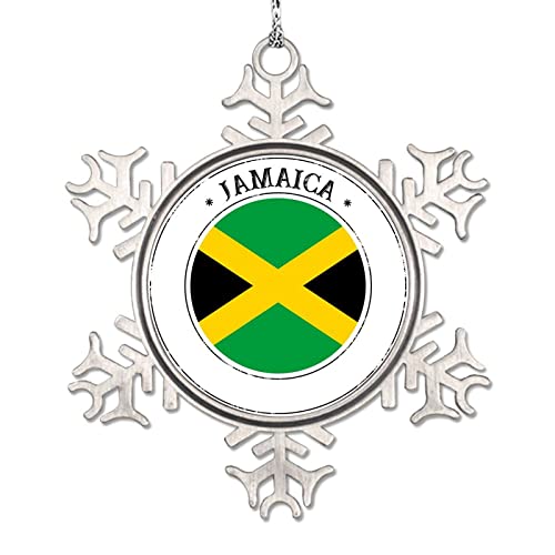 Snowflake Ornament Jamaica Flag Ornament For Christmas Tree Decor Country City Souvenir Personalized Christmas Ornaments 2022 Funny Metal Souvenir Xmas Tree Hang Pendant Winter Exchange Gift 3 Inch #TOP13
