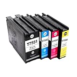DEFIYAN Europa T755 T7551 T7541 T7561 T7551XL Cartuccia d'inchiostro compatibile per WorkForce Pro WF-8090DW WF-8590 WF-8510DWF WF-8010DW Serie(T7551-4 1set)