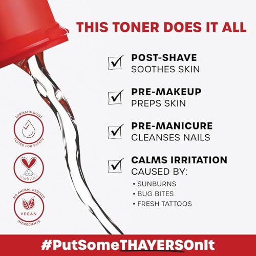 Image of THAYERS Alcohol-Free, Hydrating, Unscented Witch Hazel Facial Toner with Aloe Vera Formula, Vegan, Dermatologist Tested and Recommended, 12 Oz (Pack of 2)